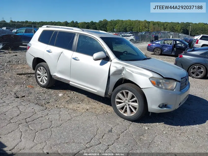 TOYOTA HIGHLANDER 2009, VIN JTEEW44A292037188