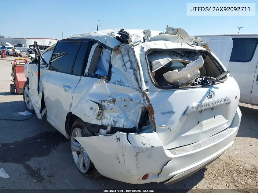 2009 TOYOTA HIGHLANDER VIN JTEDS42AX92092711 — фото 3