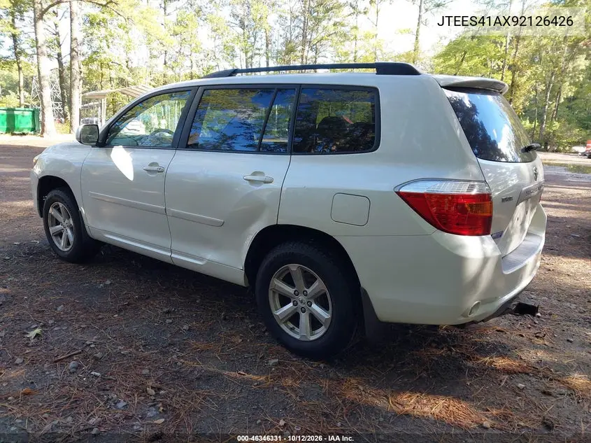 2009 TOYOTA HIGHLANDER VIN JTEES41AX92126426 — фото 3