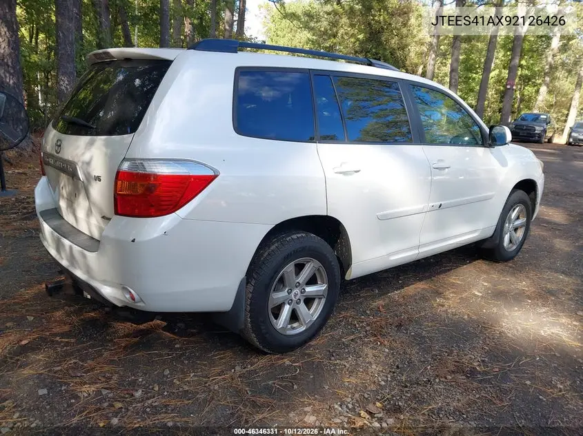 2009 TOYOTA HIGHLANDER VIN JTEES41AX92126426 — фото 4