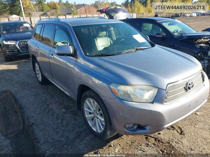 TOYOTA HIGHLANDER 2009, VIN JTEEW44A892026213