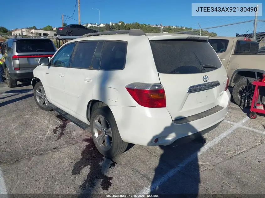 2009 TOYOTA HIGHLANDER VIN JTEES43AX92130490 — фото 3