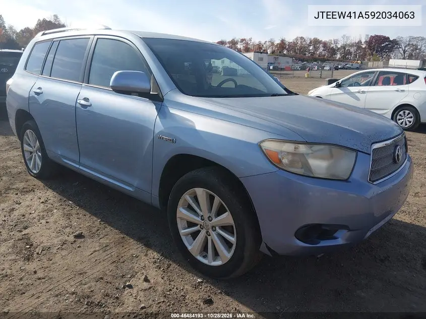 TOYOTA HIGHLANDER 2009, VIN JTEEW41A592034063
