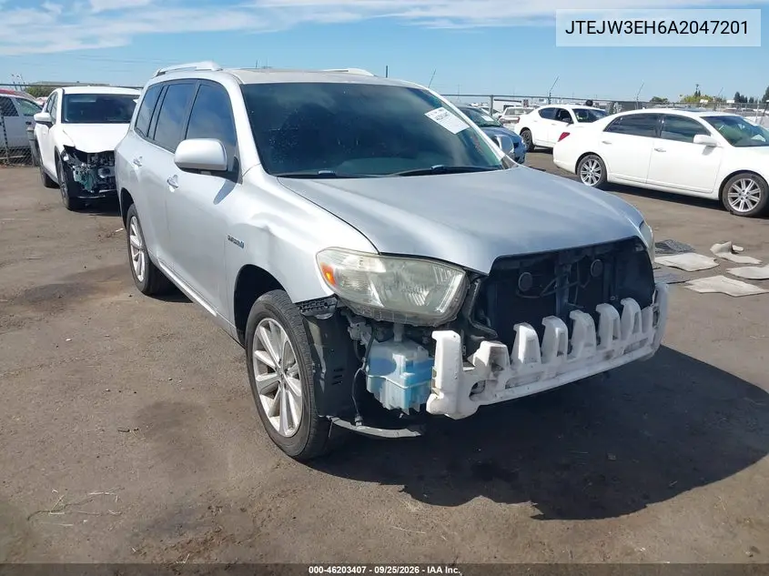 TOYOTA HIGHLANDER 2010, VIN JTEJW3EH6A2047201