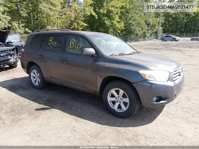 TOYOTA HIGHLANDER 2010, VIN 5TDJK3EH4AS021477