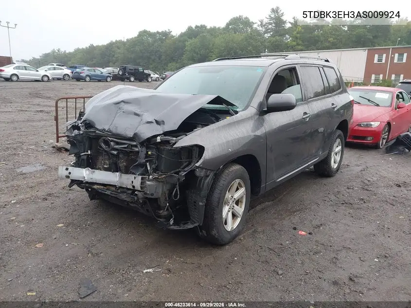 2010 TOYOTA HIGHLANDER VIN 5TDBK3EH3AS009924 — фото 2