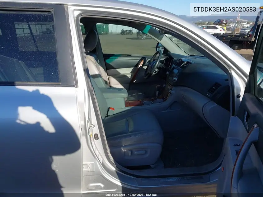 2010 TOYOTA HIGHLANDER VIN 5TDDK3EH2AS020583 — фото 5