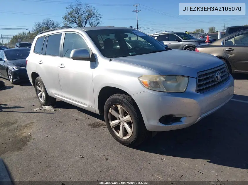 TOYOTA HIGHLANDER 2010, VIN JTEZK3EH3A2105070