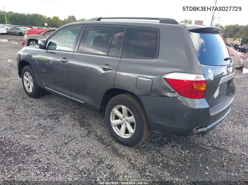 2010 TOYOTA HIGHLANDER VIN 5TDBK3EH7AS027729 — фото 3