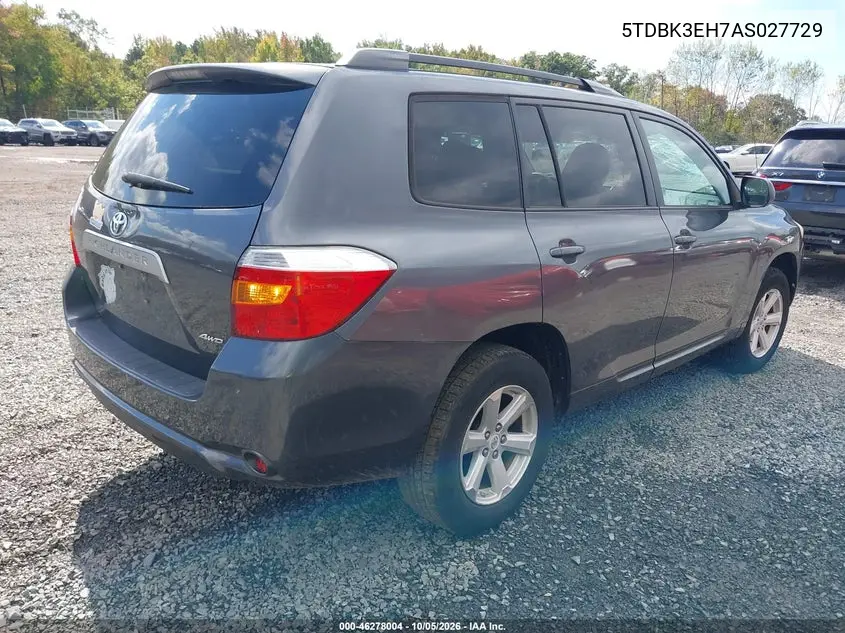 2010 TOYOTA HIGHLANDER VIN 5TDBK3EH7AS027729 — фото 4