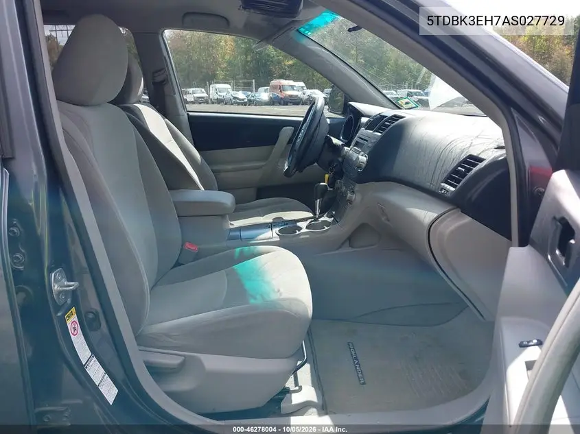 2010 TOYOTA HIGHLANDER VIN 5TDBK3EH7AS027729 — фото 5