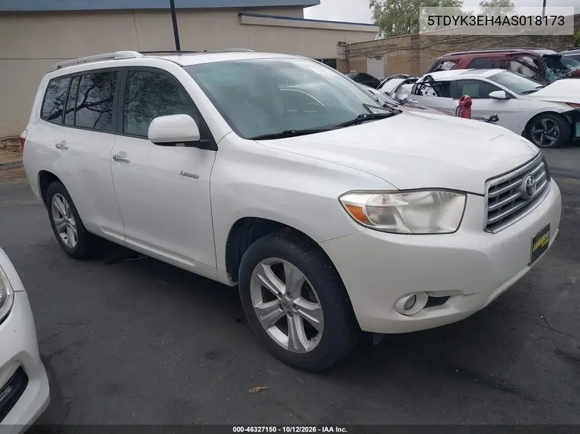 TOYOTA HIGHLANDER 2010, VIN 5TDYK3EH4AS018173