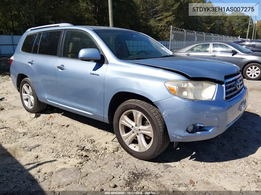 TOYOTA HIGHLANDER 2010, VIN 5TDYK3EH1AS007275