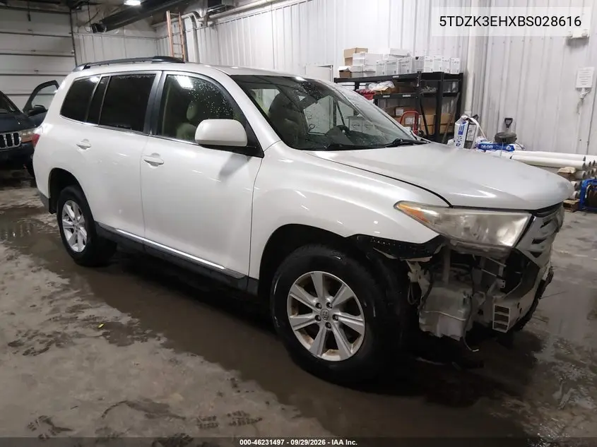 TOYOTA HIGHLANDER 2011, VIN 5TDZK3EHXBS028616