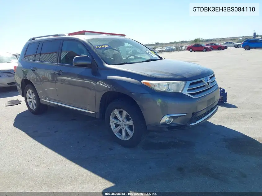 TOYOTA HIGHLANDER 2011, VIN 5TDBK3EH3BS084110