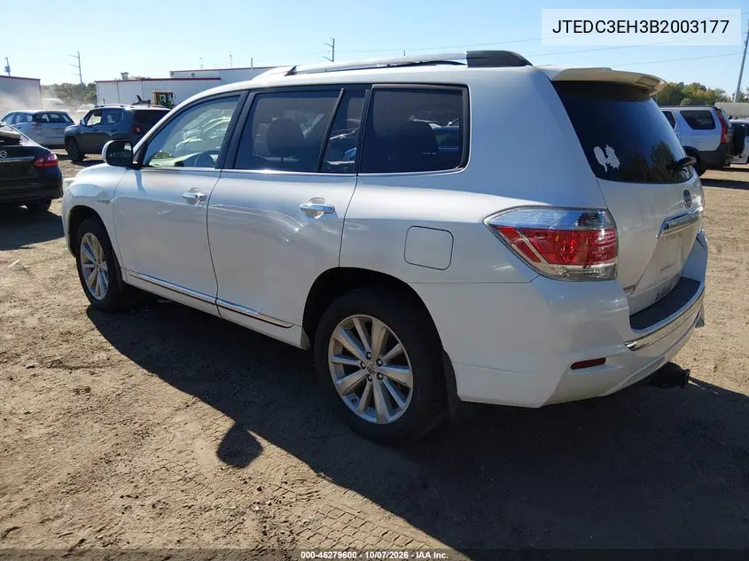 2011 TOYOTA HIGHLANDER VIN JTEDC3EH3B2003177 — фото 3