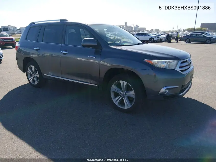 TOYOTA HIGHLANDER 2011, VIN 5TDDK3EHXBS091886