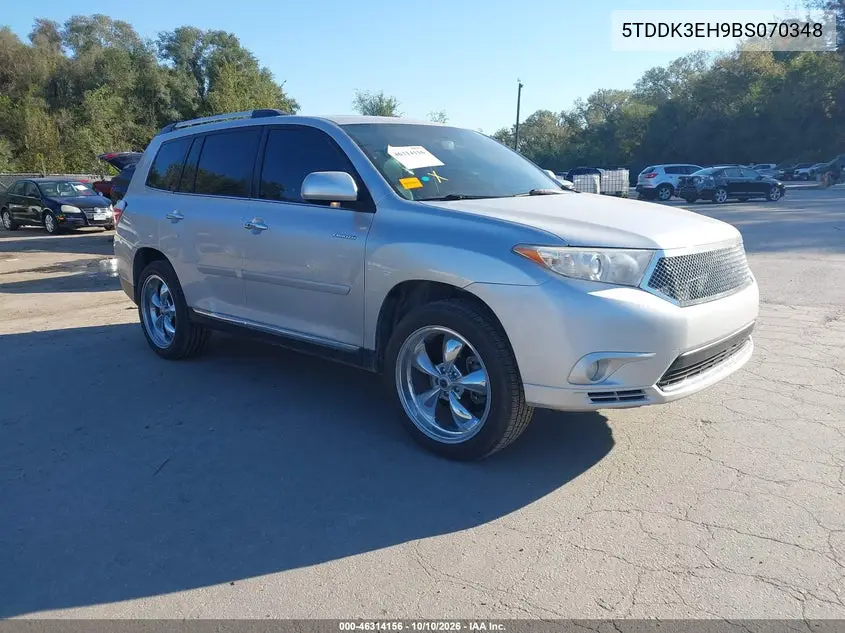 TOYOTA HIGHLANDER 2011, VIN 5TDDK3EH9BS070348