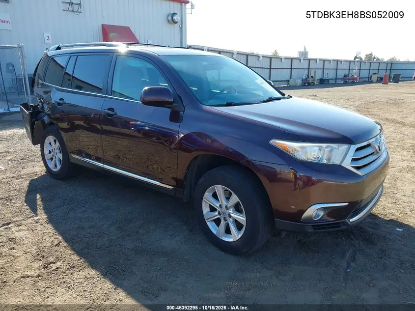 TOYOTA HIGHLANDER 2011, VIN 5TDBK3EH8BS052009
