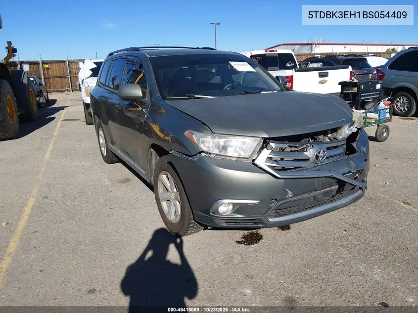 TOYOTA HIGHLANDER 2011, VIN 5TDBK3EH1BS054409