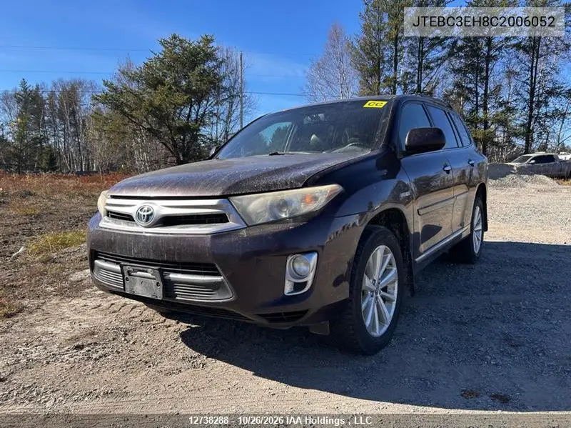 TOYOTA HIGHLANDER 2012, VIN JTEBC3EH8C2006052
