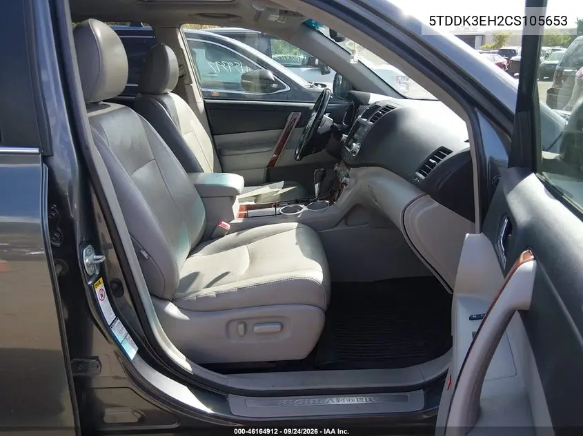 2012 TOYOTA HIGHLANDER VIN 5TDDK3EH2CS105653 — фото 5