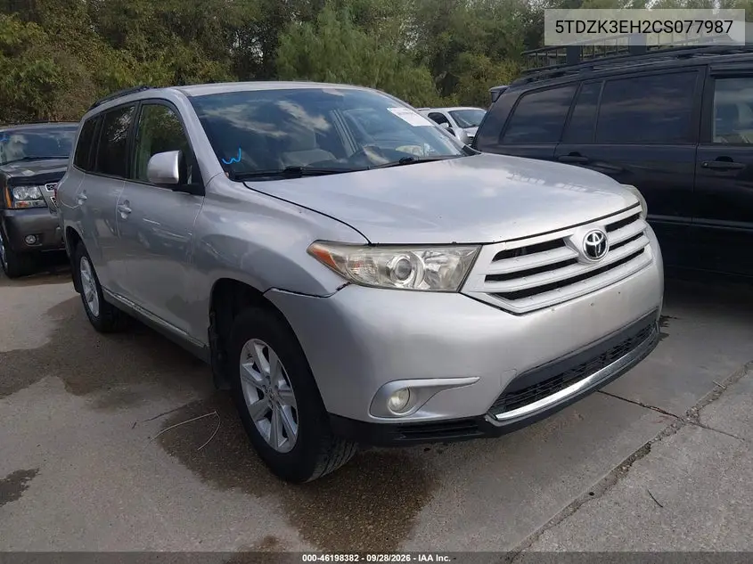 TOYOTA HIGHLANDER 2012, VIN 5TDZK3EH2CS077987