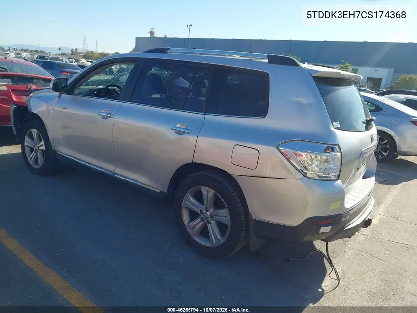 2012 TOYOTA HIGHLANDER VIN 5TDDK3EH7CS174368 — фото 3