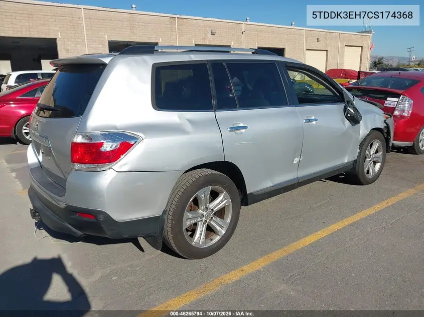 2012 TOYOTA HIGHLANDER VIN 5TDDK3EH7CS174368 — фото 4