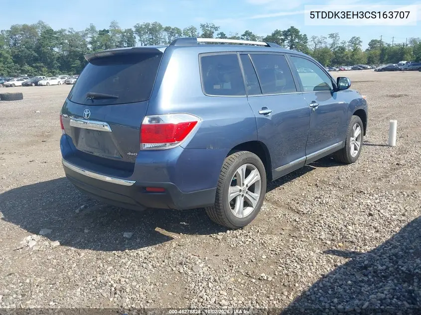 2012 TOYOTA HIGHLANDER VIN 5TDDK3EH3CS163707 — фото 4