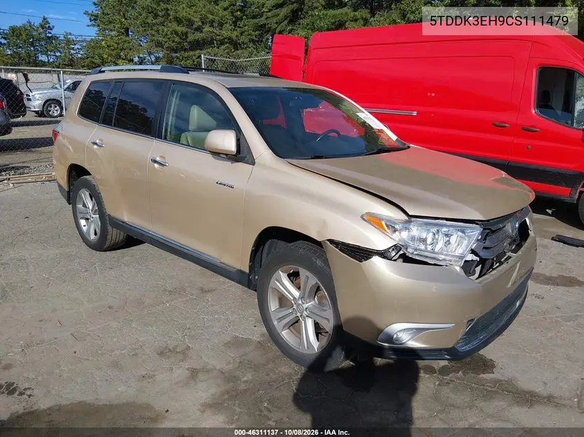 TOYOTA HIGHLANDER 2012, VIN 5TDDK3EH9CS111479