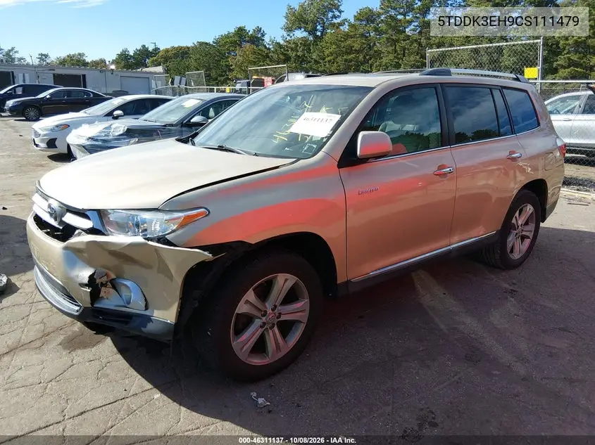 2012 TOYOTA HIGHLANDER VIN 5TDDK3EH9CS111479 — фото 2