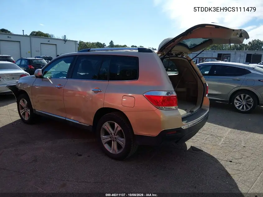 2012 TOYOTA HIGHLANDER VIN 5TDDK3EH9CS111479 — фото 3