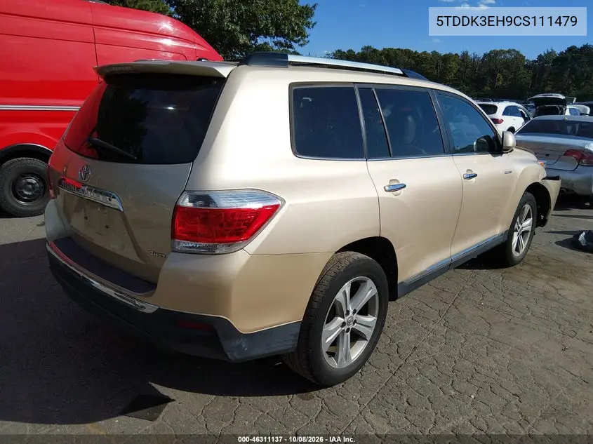 2012 TOYOTA HIGHLANDER VIN 5TDDK3EH9CS111479 — фото 4