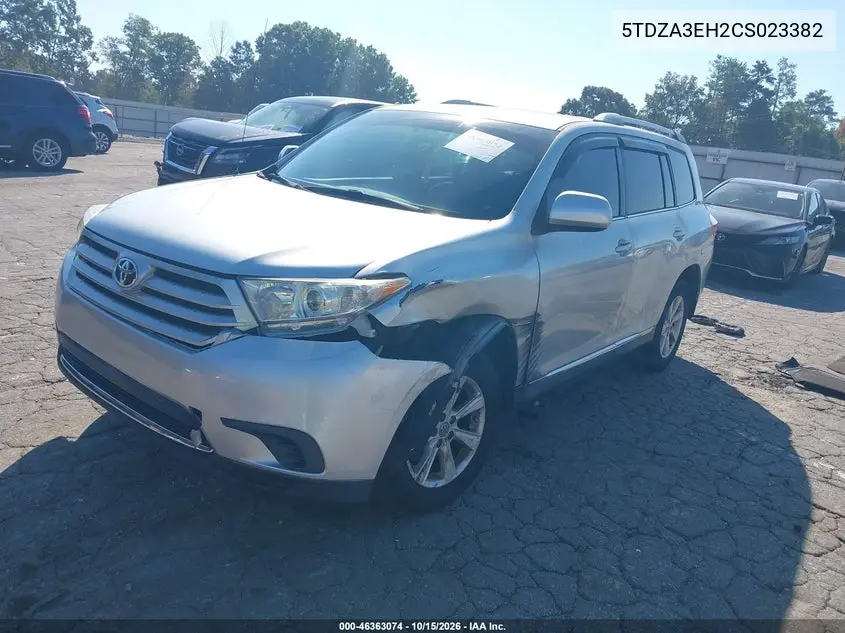 2012 TOYOTA HIGHLANDER VIN 5TDZA3EH2CS023382 — фото 2