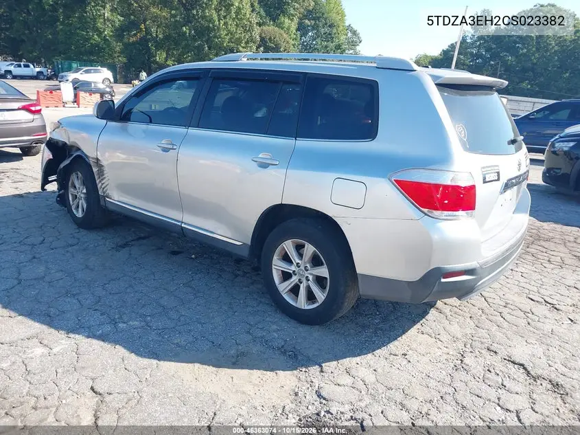 2012 TOYOTA HIGHLANDER VIN 5TDZA3EH2CS023382 — фото 3