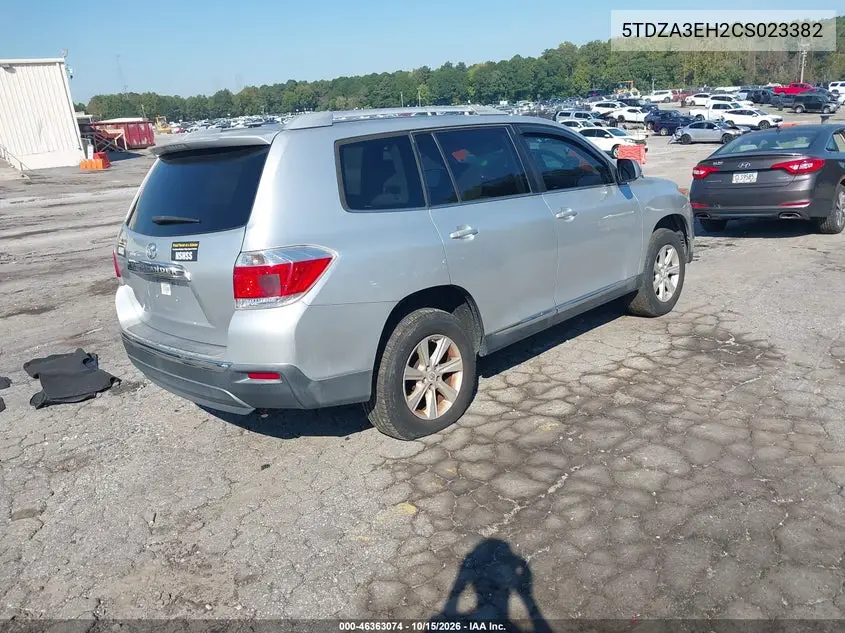 2012 TOYOTA HIGHLANDER VIN 5TDZA3EH2CS023382 — фото 4