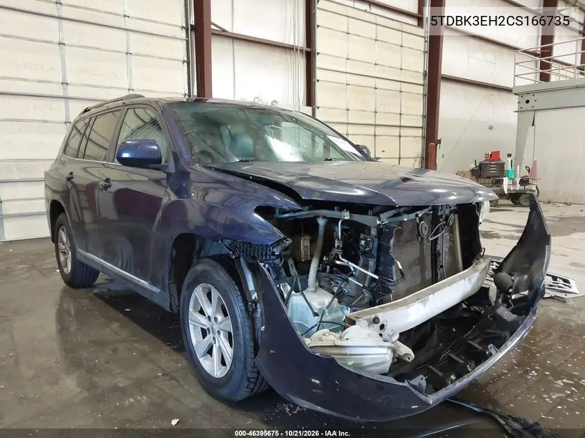TOYOTA HIGHLANDER 2012, VIN 5TDBK3EH2CS166735