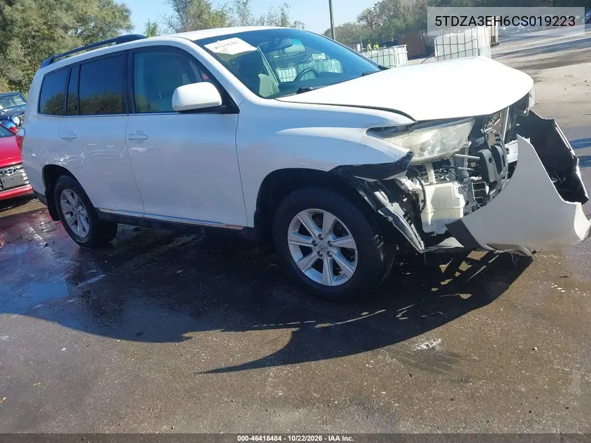 TOYOTA HIGHLANDER 2012, VIN 5TDZA3EH6CS019223