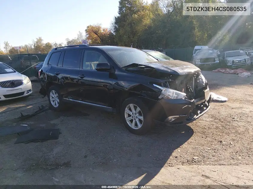 TOYOTA HIGHLANDER 2012, VIN 5TDZK3EH4CS080535