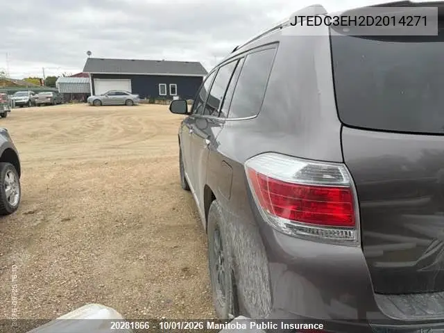 2013 TOYOTA HIGHLANDER VIN JTEDC3EH2D2014271 — фото 4