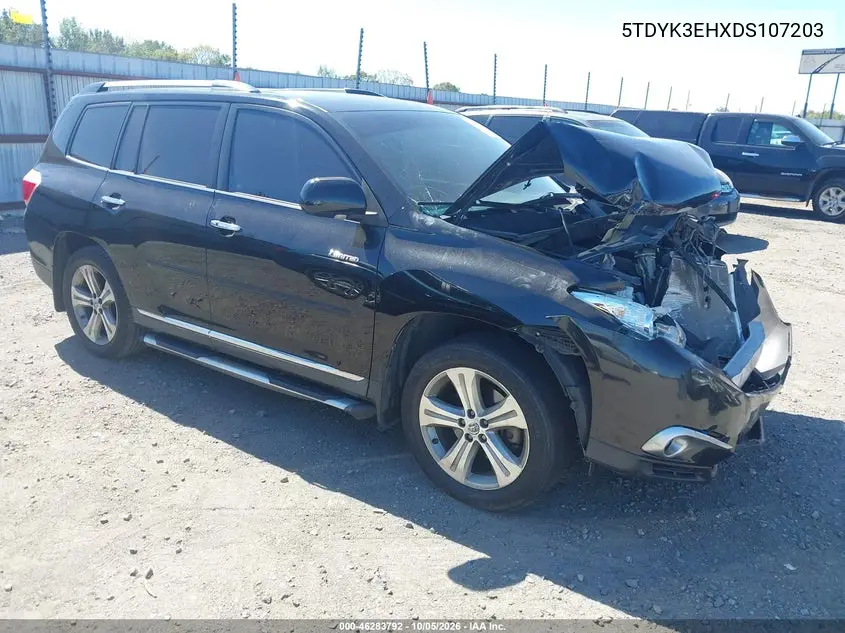 TOYOTA HIGHLANDER 2013, VIN 5TDYK3EHXDS107203