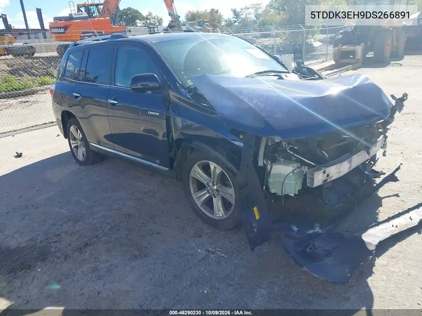 TOYOTA HIGHLANDER 2013, VIN 5TDDK3EH9DS266891