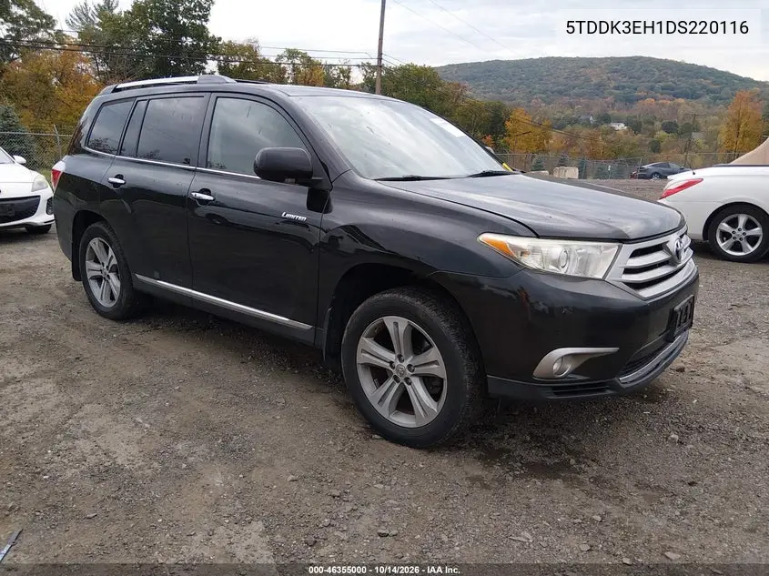TOYOTA HIGHLANDER 2013, VIN 5TDDK3EH1DS220116