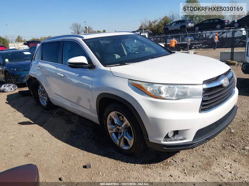 TOYOTA HIGHLANDER 2014, VIN 5TDDKRFHXES030169