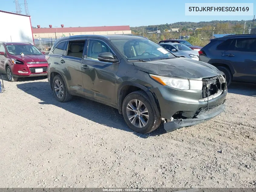 TOYOTA HIGHLANDER 2014, VIN 5TDJKRFH9ES024169