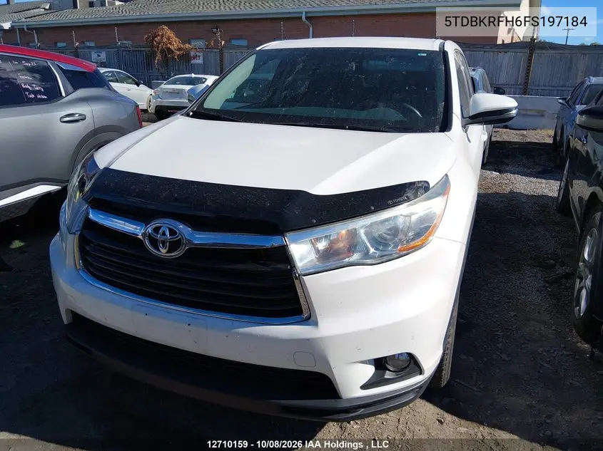 2015 TOYOTA HIGHLANDER VIN 5TDBKRFH6FS197184 — фото 12