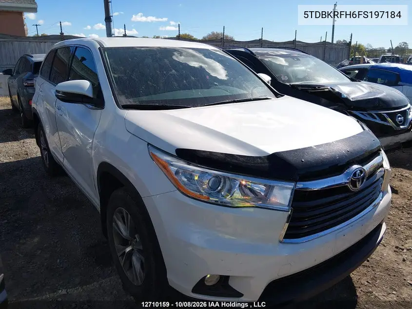 2015 TOYOTA HIGHLANDER VIN 5TDBKRFH6FS197184 — фото 13