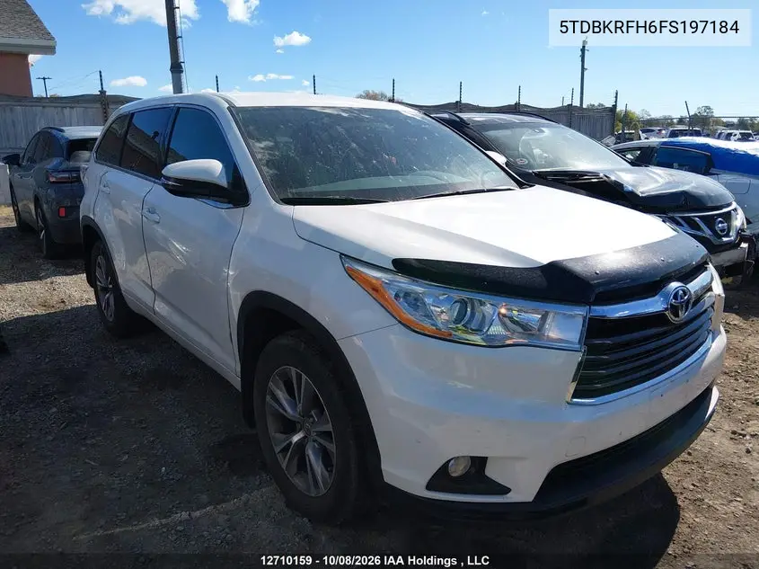 2015 TOYOTA HIGHLANDER VIN 5TDBKRFH6FS197184 — фото 14