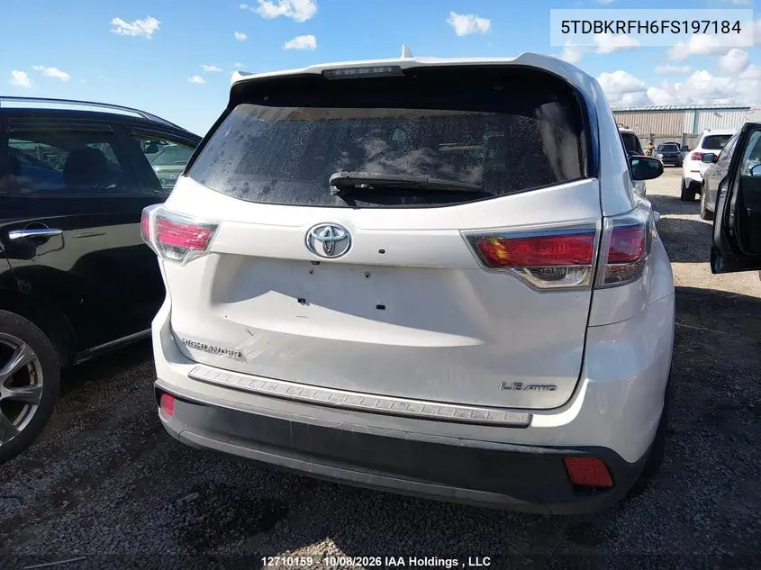 2015 TOYOTA HIGHLANDER VIN 5TDBKRFH6FS197184 — фото 16